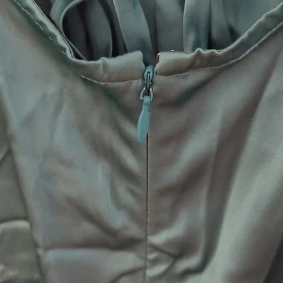 Betsey Johnson Silk Teal Lace Trim Dress - Picture 5 of 10